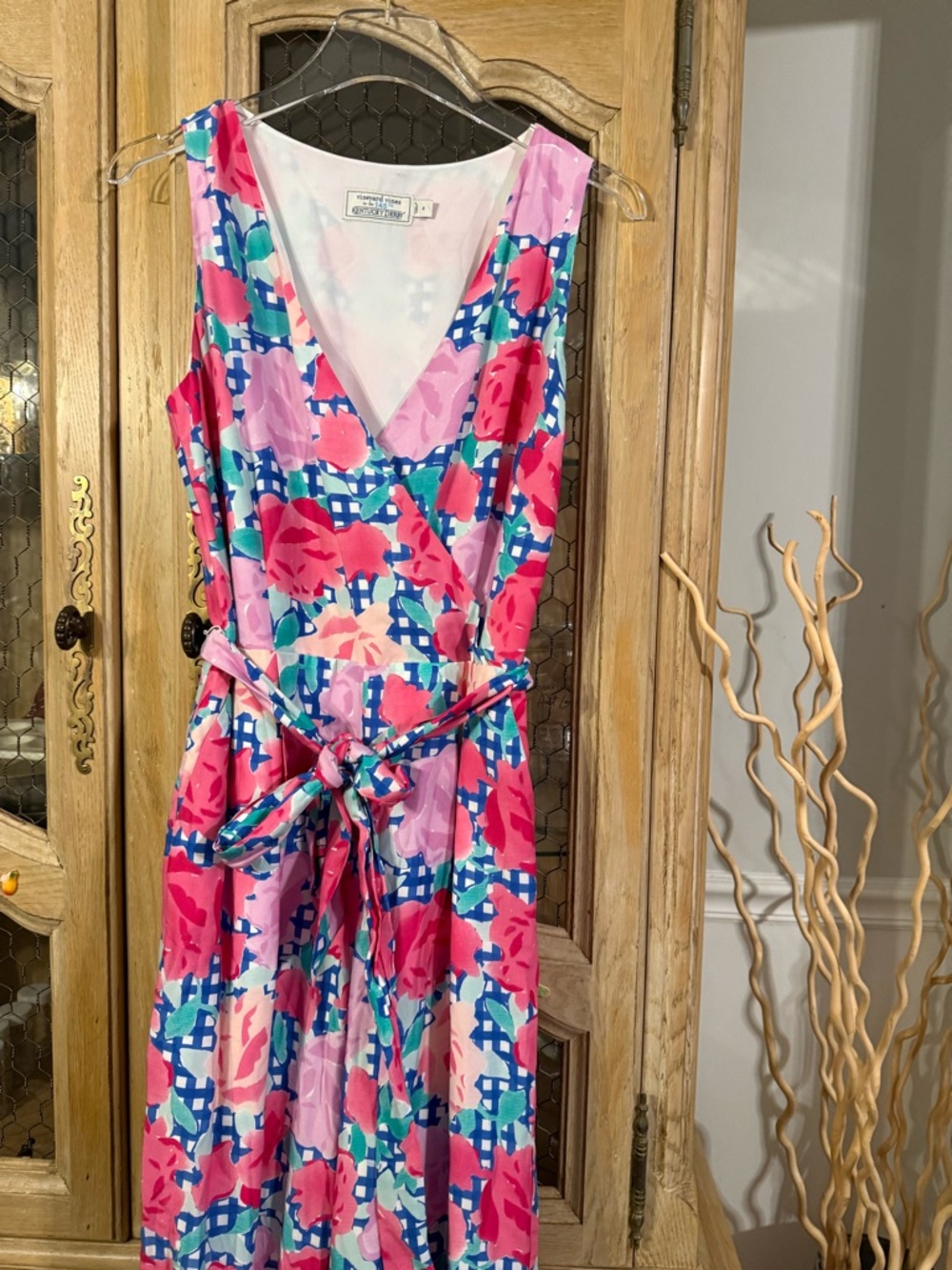 Vineyard Vines Jumpsuit White and Pink Kentucky Derby Label
